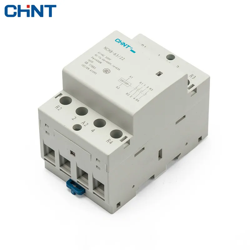 

CHINT Household Communication Contactor NCH8-63/22 220V Guide Type Two Normally Open Two Often Close 4P 63A