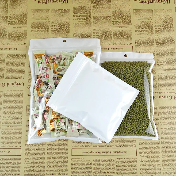 100 шт./лот 10*18 см белая полупрозрачная БОПП жемчужная пленка ziplock сумка