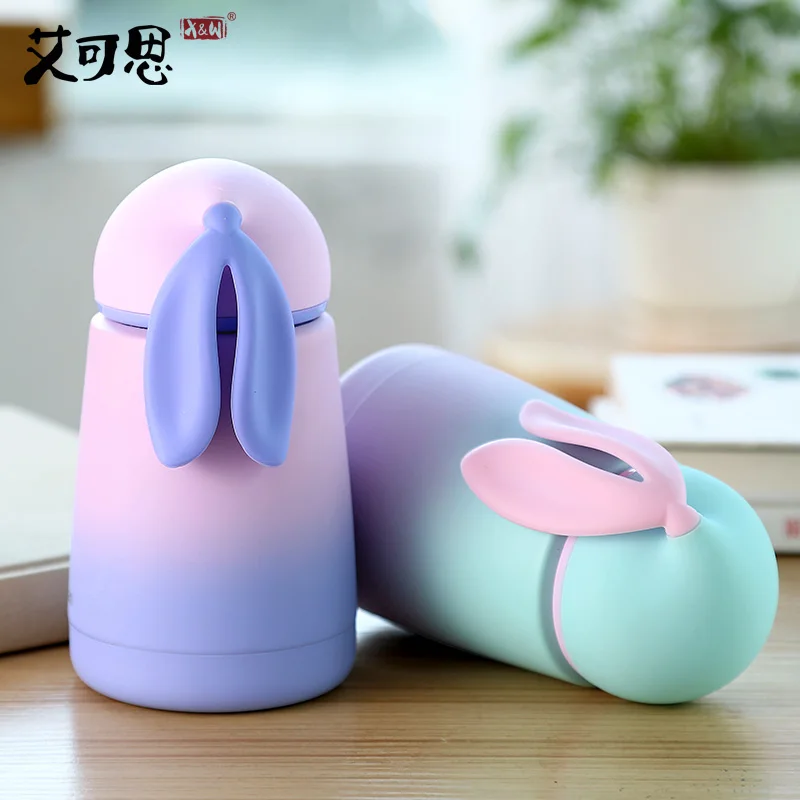 300ML Cute Rabbit Thermos Bottle Coffee Cup Thermo Mug for Girl Vacuum