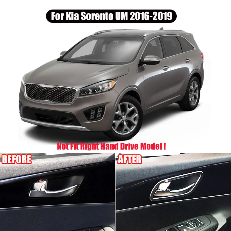 Для Kia Sorento UM хромированная внутренняя дверная ручка, крышка чаши, накладка, молдинг, рамка внутри, украшение