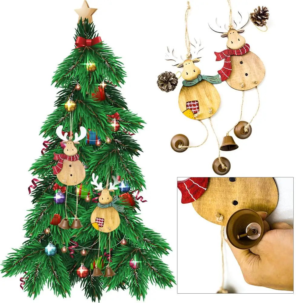 

Christmas Wooden Elk Hanger Pendant Christmas Decorations Home Decorations