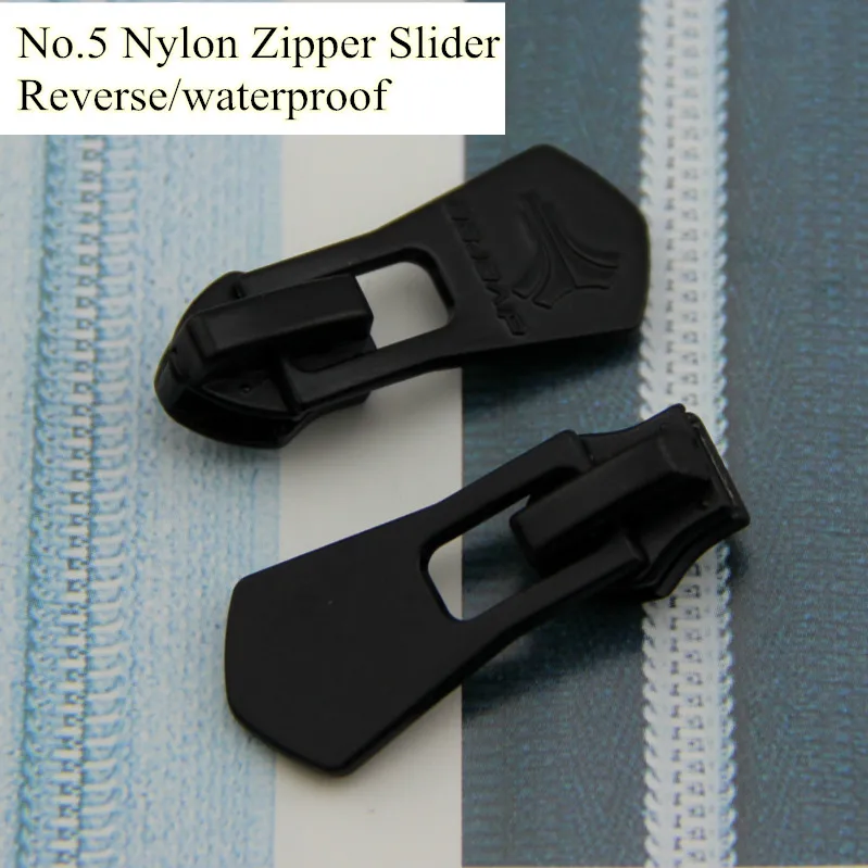 10pcs Black Reverse zipper Slider for NO.5 Nylon Zipper only waterproof
