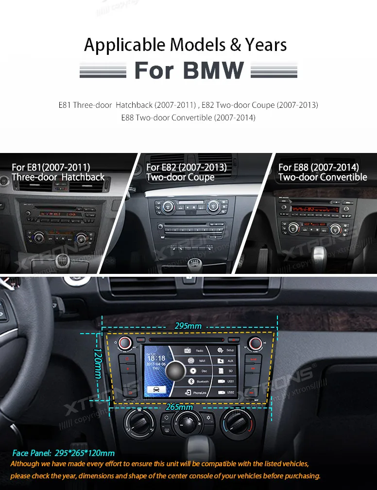 Top XTRONS 7 inch HD Digital Touch Screen Dual CANbus GPS Navigation Steering Wheel 1din Car DVD Player for BMW 1 Series E81 E82 E88 2 Top XTRONS 7 inch HD Digital Touch Screen Dual CANbus GPS Navigation Steering Wheel 1din Car DVD Player for BMW 1 Series E81 E82 E88 2