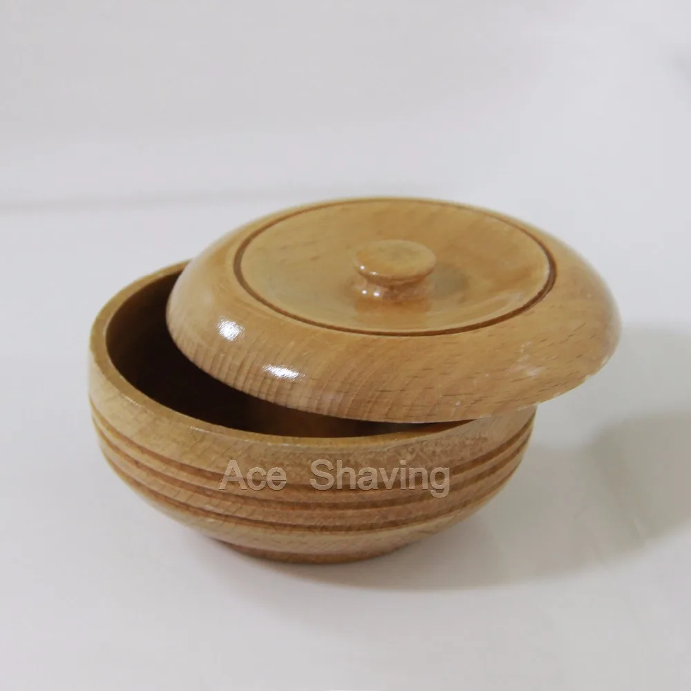 

Beech Wood Shaving Foam Bowl Mug Cup With A Lid Bathroom Barber Shop Grooming Tool