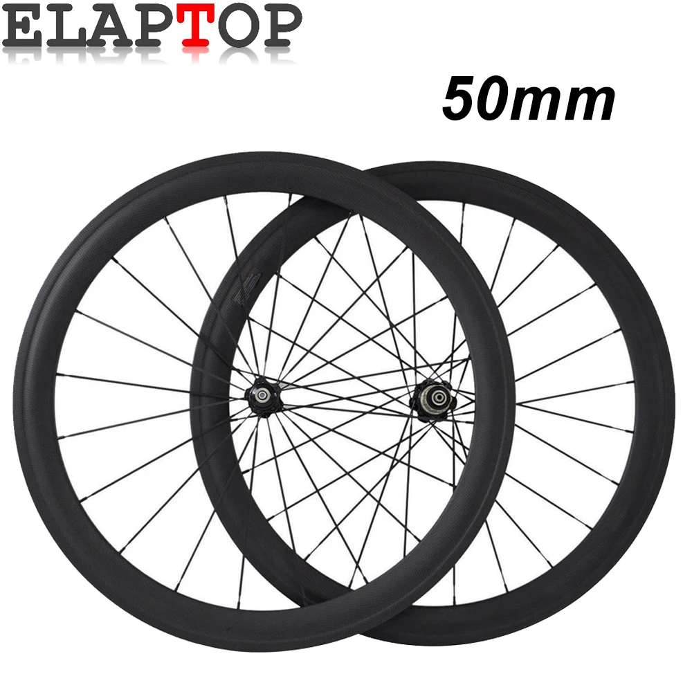 

Factory Sales ELAPTOP Profile Clincher 50mm Deep Carbon Fiber Wheels 3K Matte or 3K Glossy Carbon Wheels China Road Bike Wheels