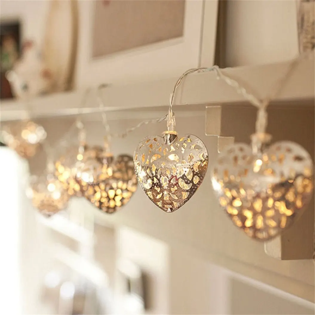 heart string lights battery operated