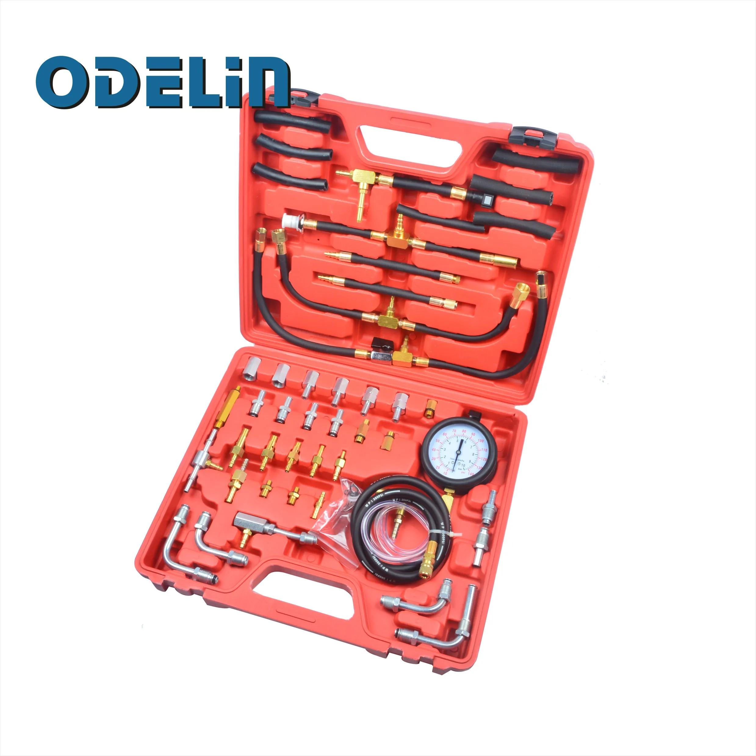 US $51.04 Car Fuel Injection Gauge Pressure Tester Test Kit Auto System Pump Tool Set