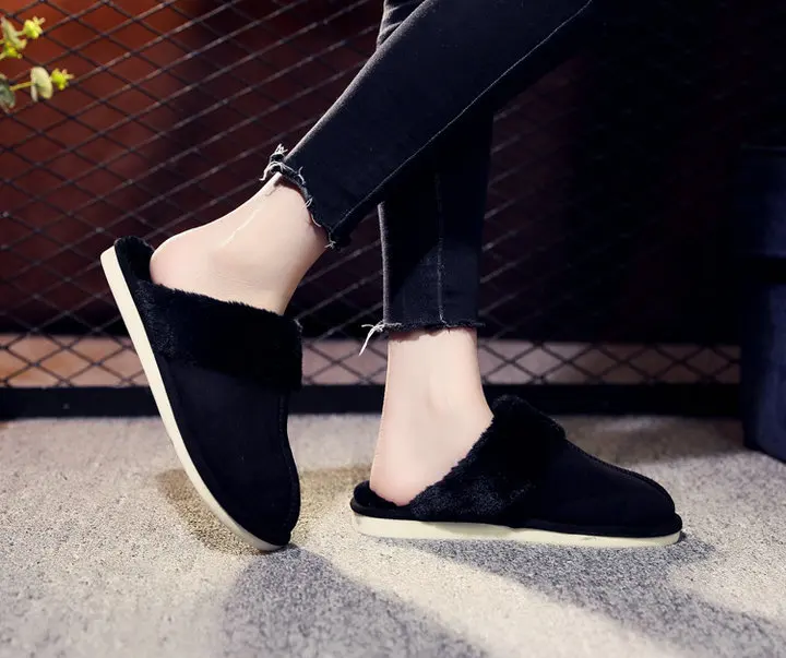 New Arrival Durable Home Slippers Unisex Micro Suede Upper Sheepskin Warm Comfortable Fur Plush Winter Slippers (7)