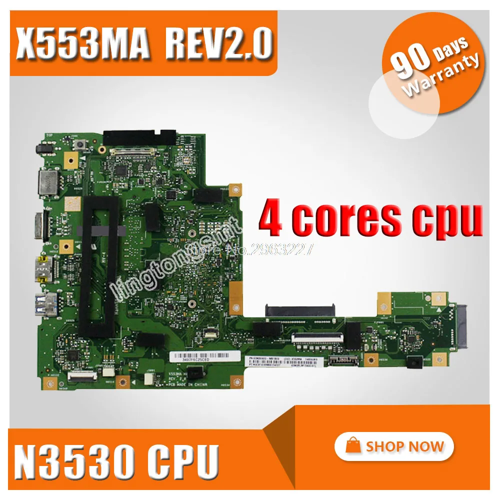 X553MA Motherboard REV2.0 N3530U For ASUS A553M D553M F553M K553M X503M Laptop motherboard X553MA mainboard X553MA motherboard X553MA Motherboard REV2.0 N3530U For ASUS A553M D553M F553M K553M X503M Laptop motherboard X553MA mainboard X553MA motherboard