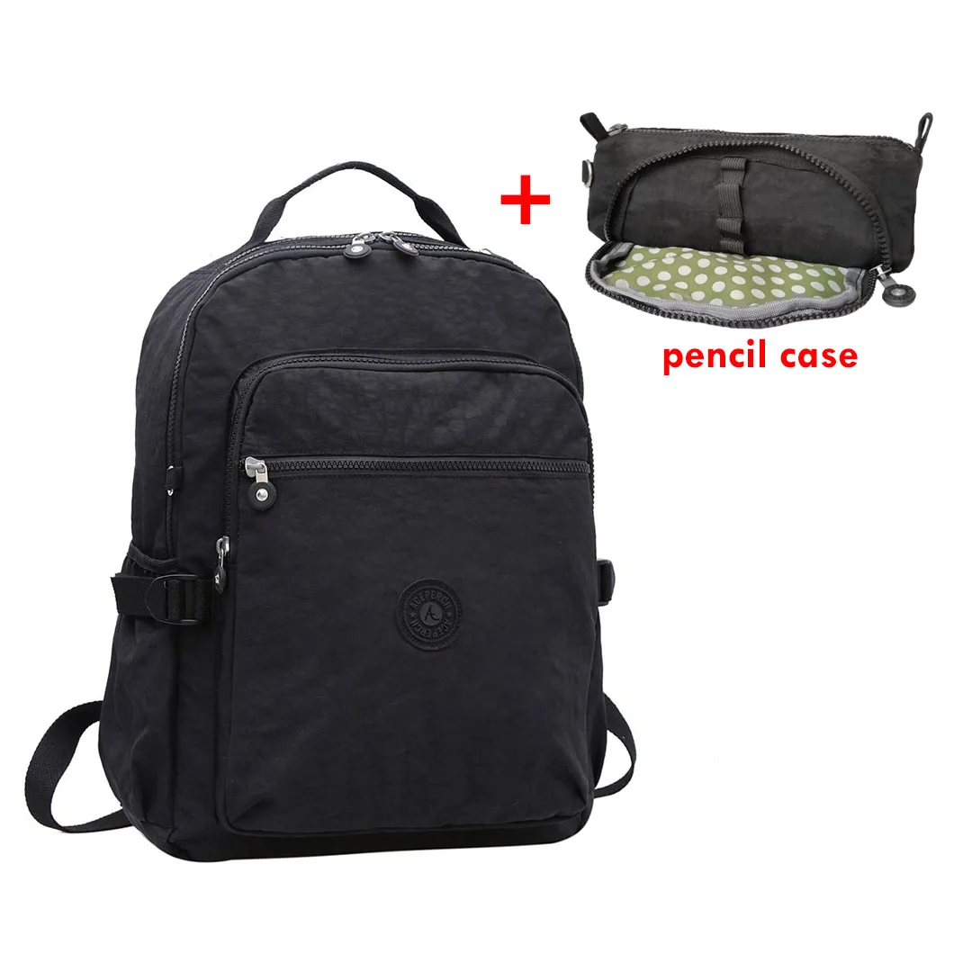 2 pieces Black ACEPERCH Повседневный школьный рюкзак для подростков Mochila Escolar дорожные школьные сумки рюкзак для ноутбука с брелок "Обезьяна" - Цвет: 2 pieces Black