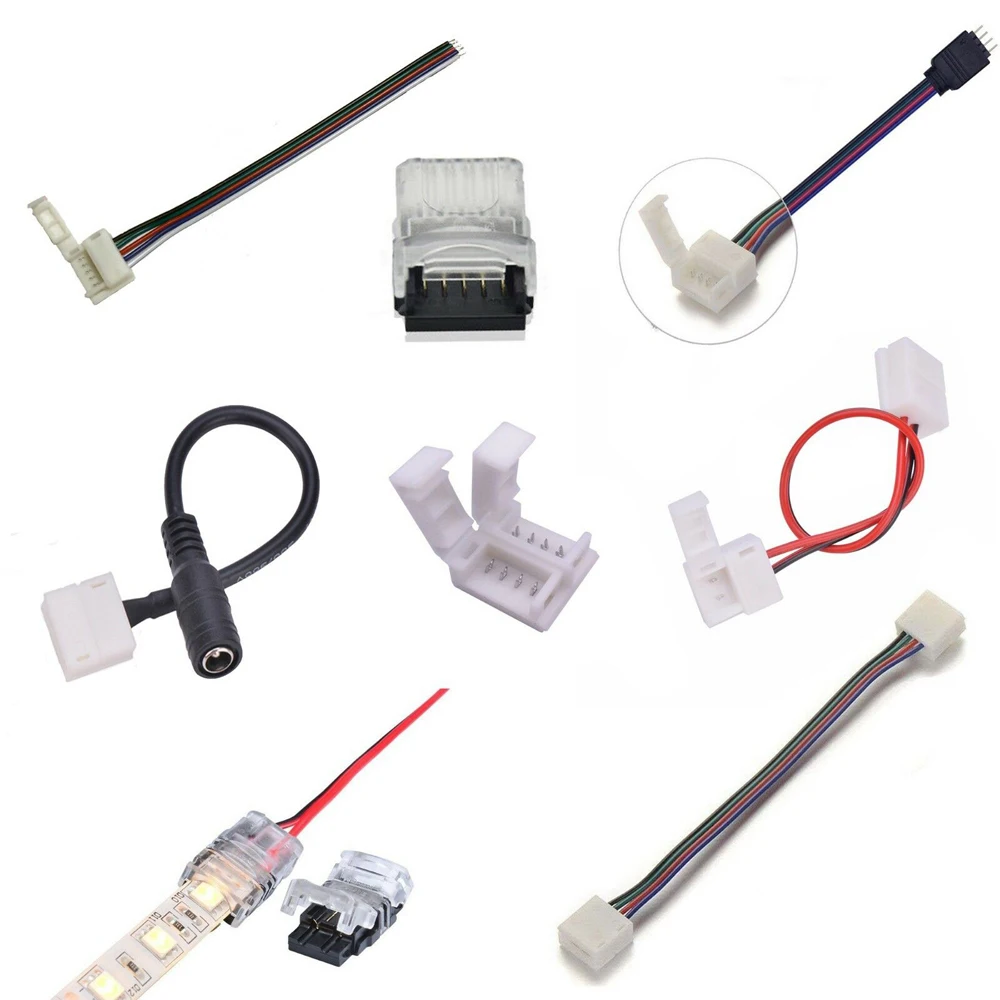 2Pin 4Pin 5Pin водонепроницаемый IP65 Светодиодная лента разъем клип провод RGB RGBW