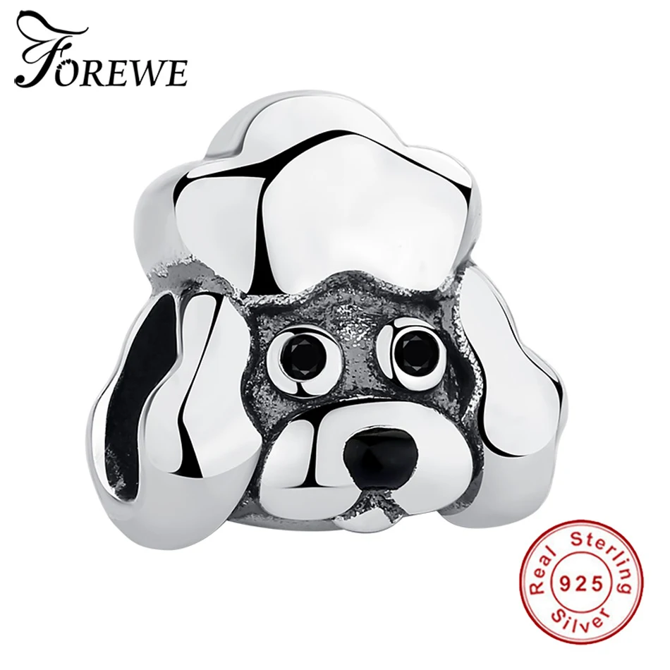 

Forewe 100% 925 Sterling Silver Adorable Animal Dog Charm Beads fit Women Charm Bracelets & Necklaces DIY Jewelry
