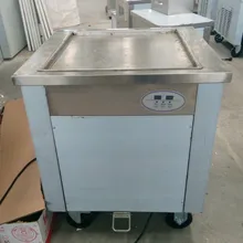 Пан площади 50 см 220 В 110 В сковорода машина для готовки мороженого R410a одной кастрюле йогурт молочный ice рулонной машины финансируемый ice ролл машина