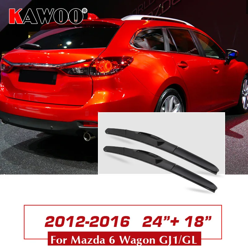 KAWOO для Mazda 6 Wagon/Sedan(GG1/GH1/GJ1/GL)/Хэтчбек(GH1/GG1) Автомобильные Стеклоочистители Лезвия модель год с 2002 по 2016Fit U Крюк рычаг - Цвет: Wagon GJ1 GL S-2418