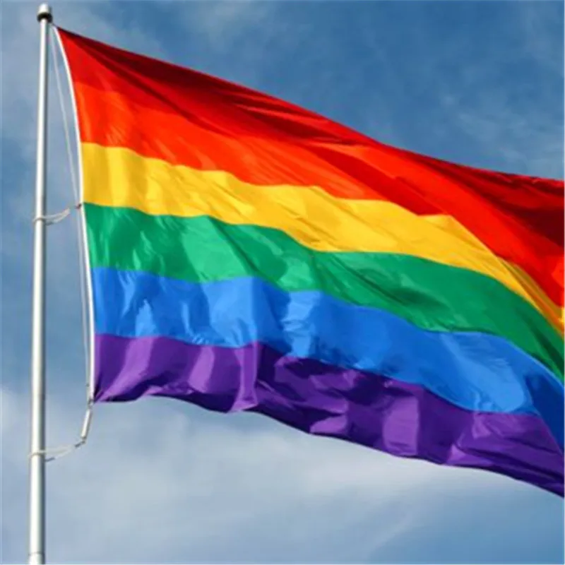 

1pc LGBT Rainbow Flag 3x5FT 90x150cm Lesbian Gay Parade Banners LGBT Pride Flag Polyester Colorful Rainbow Flag for Decoration