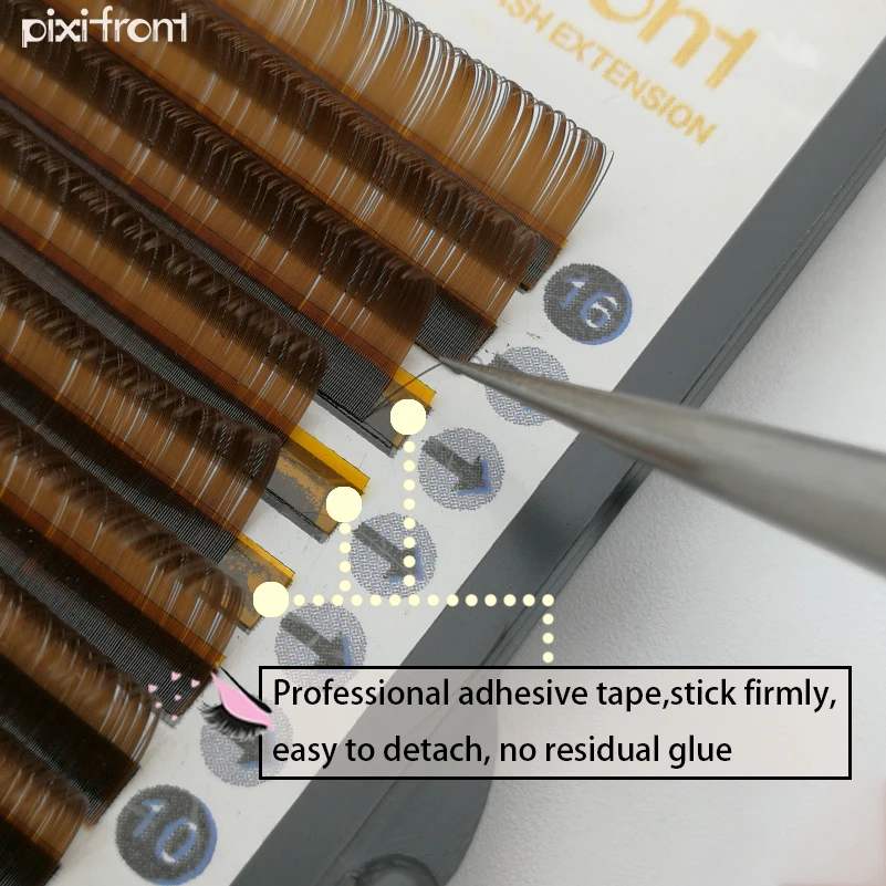 Harga 1 Lot Cokelat Bulu Mata, 16 Rows Tiruan Cerpelai Individu Idep Ekstensi J B C D Keriting Lashes Alami Lembut Bulu Mata Palsu ekstensi