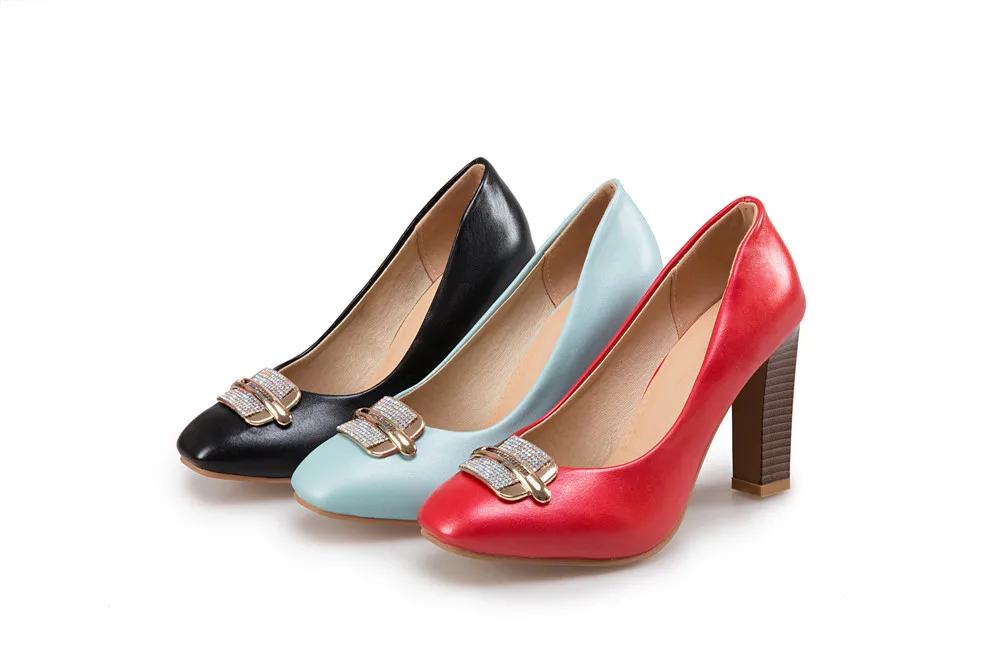 Г. Новая обувь zapatos mujer демисезонные туфли-лодочки большого размера 31-45 женская обувь Свадебные Вечерние туфли на высоком каблуке с круглым носком, T711