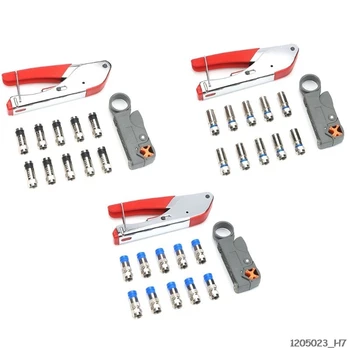 

Hand Compression Crimping Tool Crushing Clamp With Wire Stripping Plier 10Pcs Clamping Connector Extrusion Equipment Kits