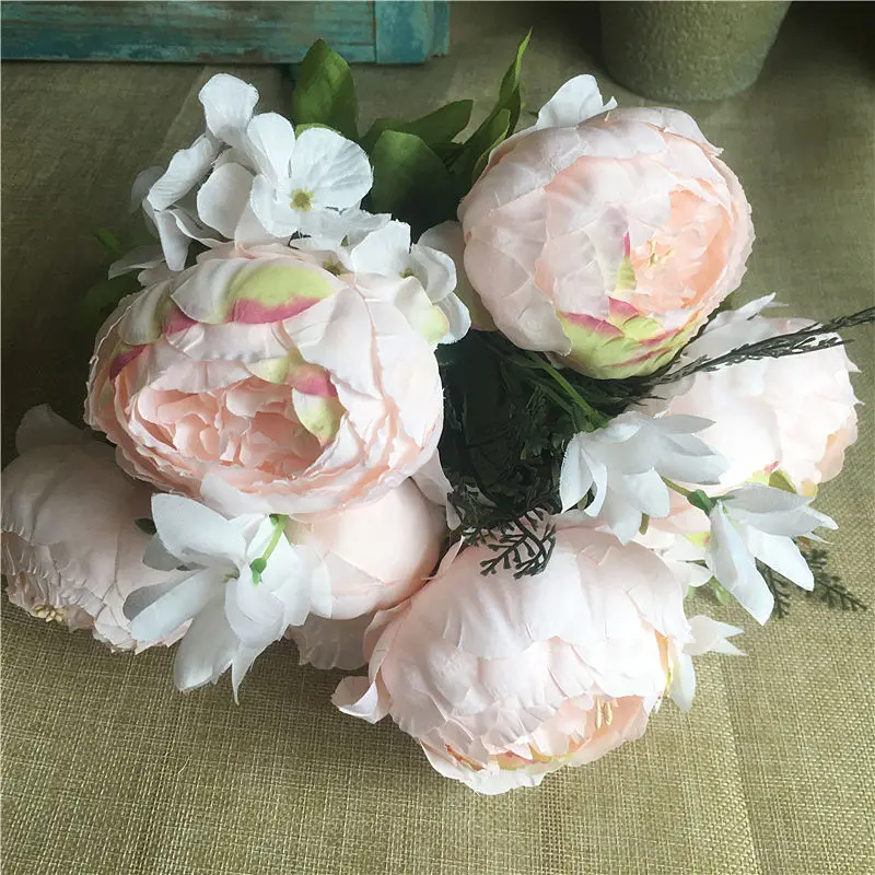 wholesale Simulation peony bunch Artificial flowers for white peonies