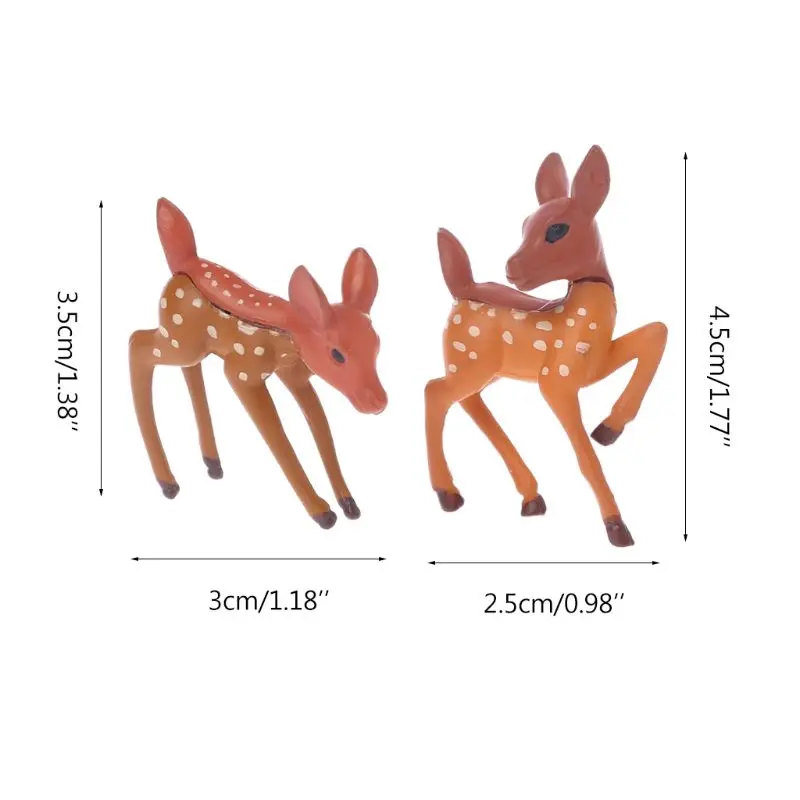2 шт. маленький олень миниатюрные из полимерной смолы Садоводство пейзаж DIY крафтовый Сказочный садовый декор