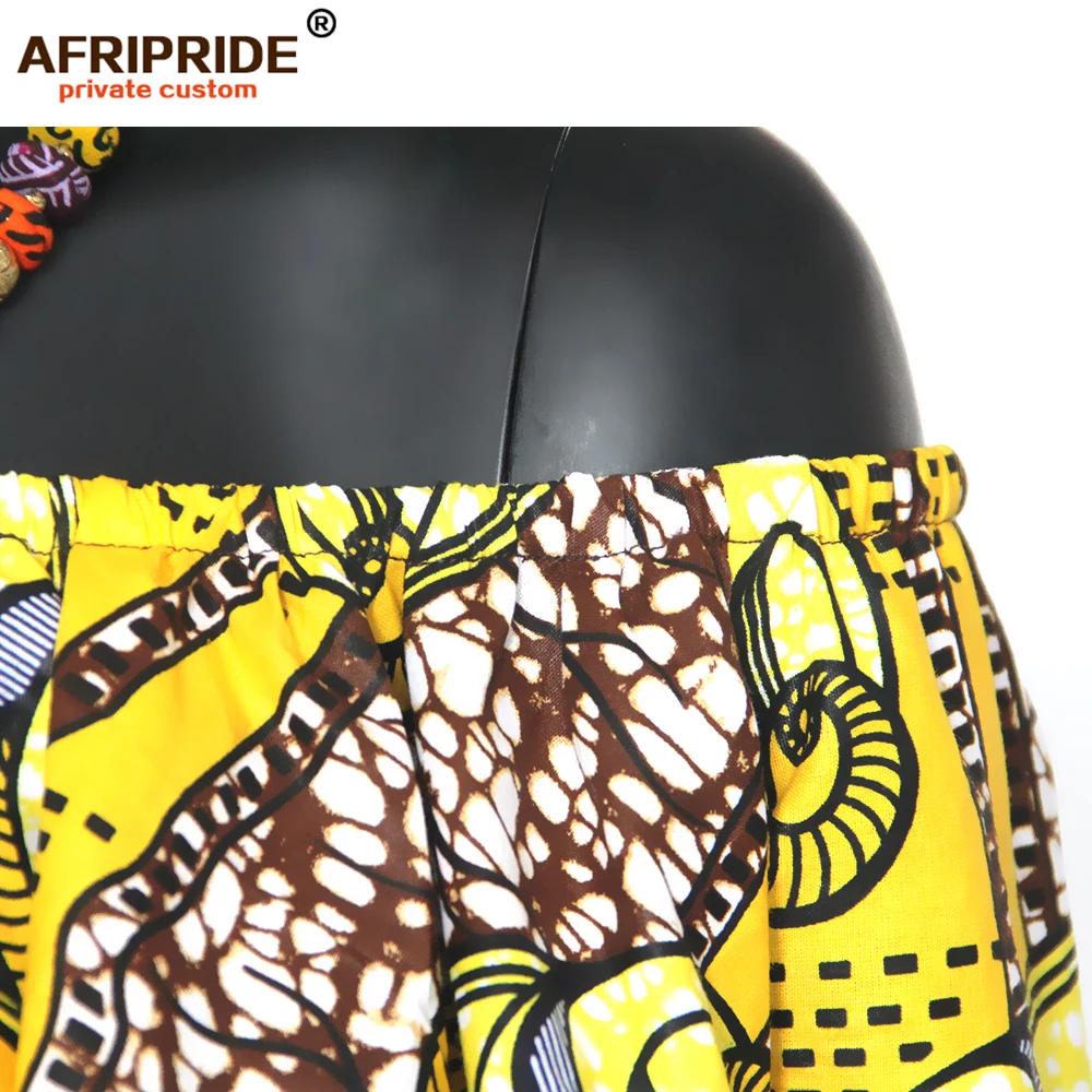 Африканское летнее платье с повязкой на голову для Женщин Дашики печати с расклешенными рукавами размера плюс Канга одежда AFRIPEIDE S1925042