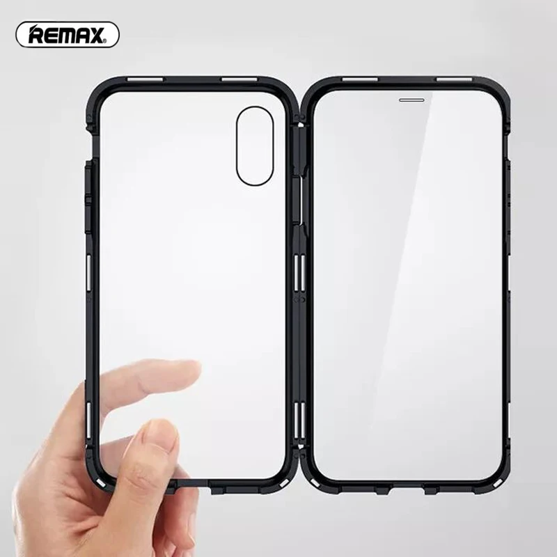 Магнитный чехол для телефона remax iPhone XS Max X XR на магните защита экрана закаленное