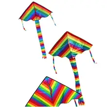 Открытый красочный Радужный воздушный змей длинный хвост нейлоновый воздушный змей детская летающая игрушка смешная Спортивная игра треугольник воздушный змей