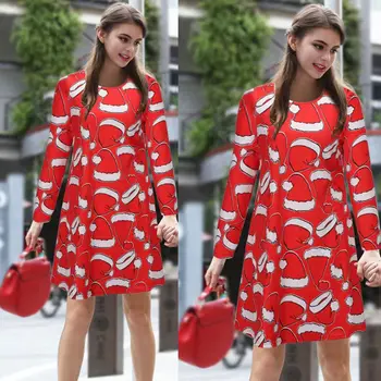 

Fashion Mother And Daughter Christmas Holiday Long Sleeve Dresses Family Dresses