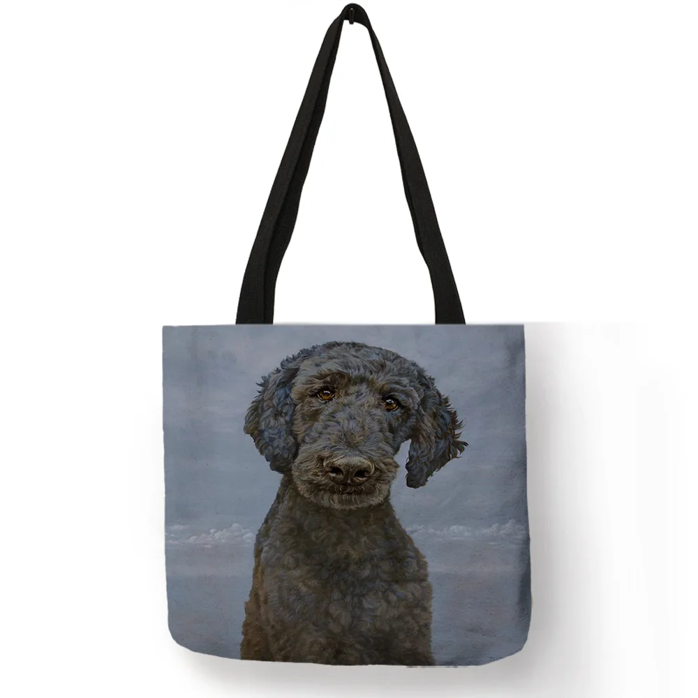 Портретная печать сумка через плечо для собак-пуделей, практичные повседневные Офисные Сумки для женщин, дамские многоразовые сумки для подгузников для покупок