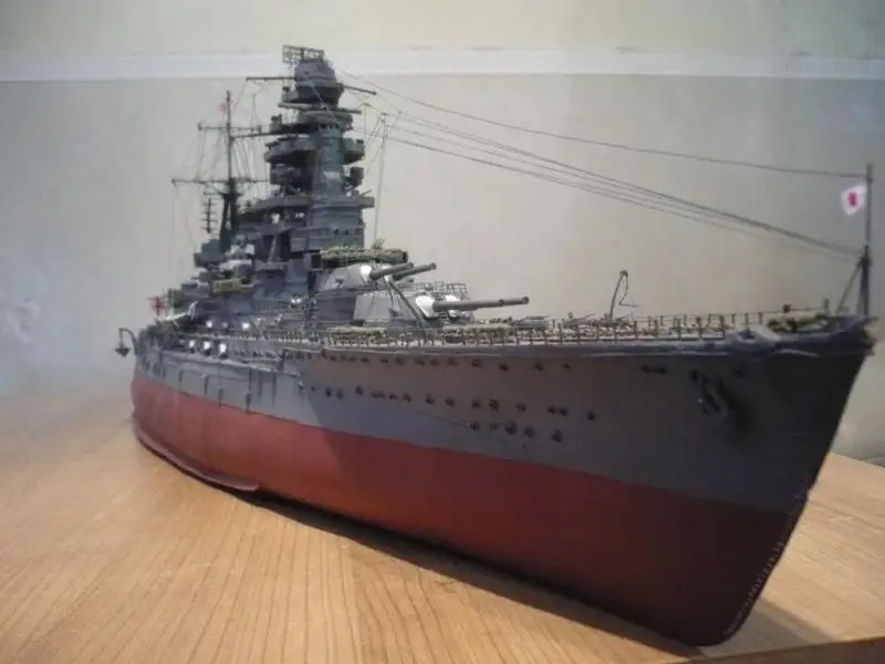 Бумажная модель Второй мировой войны, японский линкор Nagato 1: 200