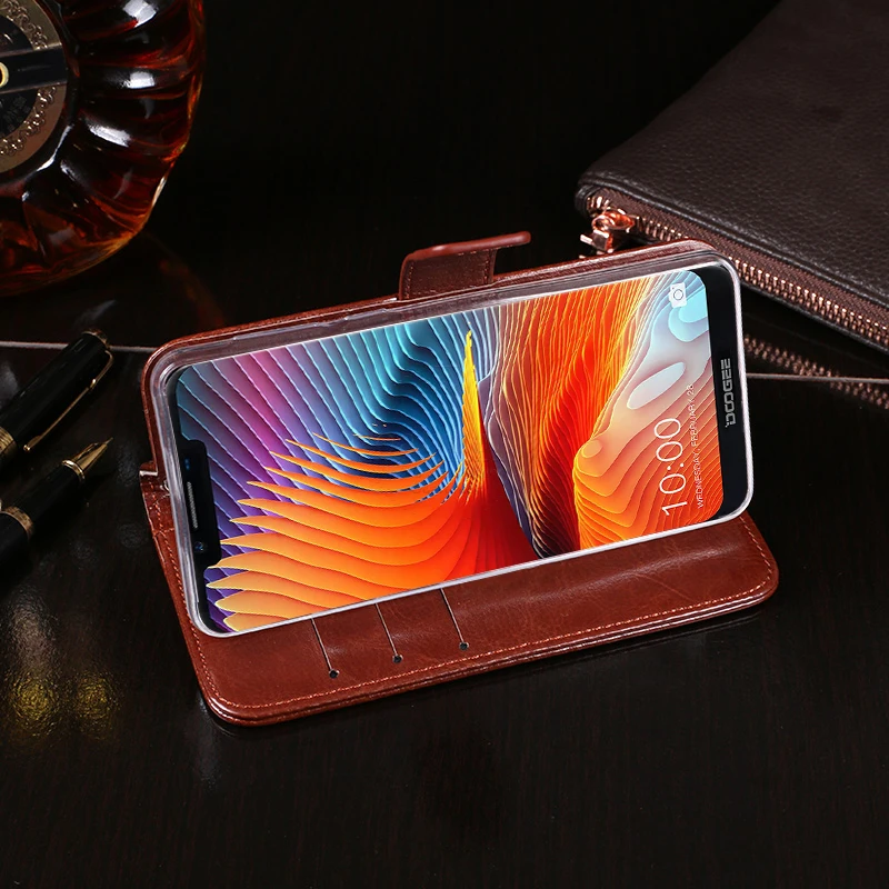 Роскошные Винтаж из искусственной кожи флип чехол Для Doogee BL5500 Lite бумажник Kickstand