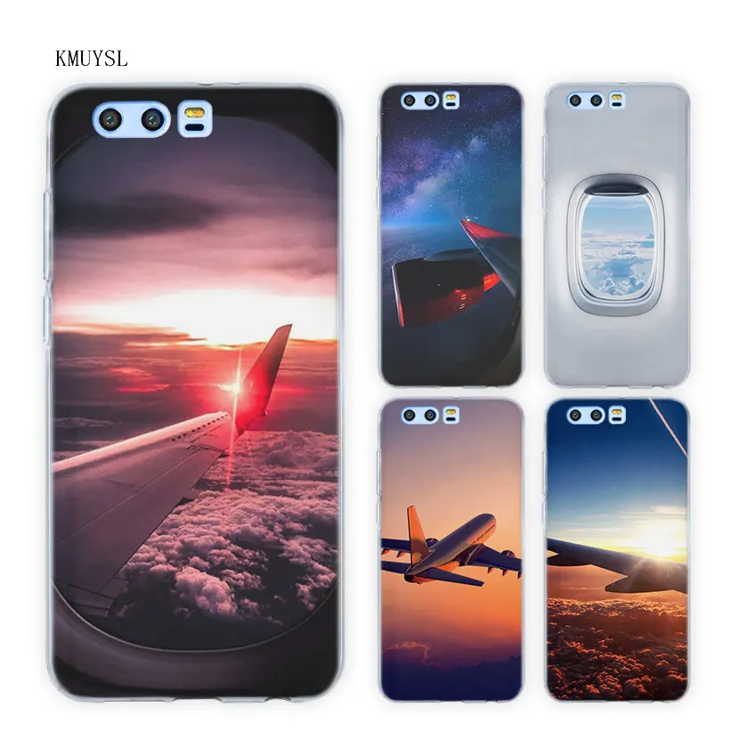 

KMUYSL aircraft plane airplane aeroplane TPU Transparent Soft Case Cover for Huawei Honor 10 9 8 Lite 7X 6A 6X 6C Pro