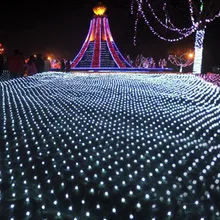 1.5m x1.5 m 96 Led 8 modes led flashlight 220V net string light night light christmas New year wedding fairy decorative lighti