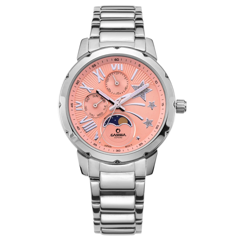 CASIMA модные креативные кварцевые наручные часы, женские часы-браслет из нержавеющей стали, водонепроницаемые женские часы 50 м#2802