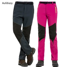 Aufdiazy теплые флисовые водонепроницаемые брюки для туризма Для мужчин Для женщин для улицы и занятий спортом из флисовый брюки зимние Трекинговые Брюки OM025
