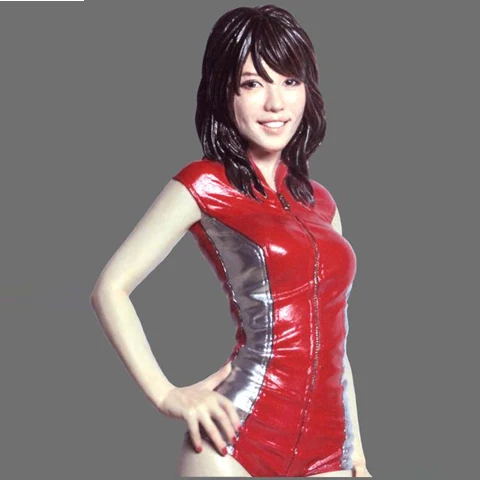 Free Shipping 1/12 Scale Unpainted Resin Figure Asian Moto girl