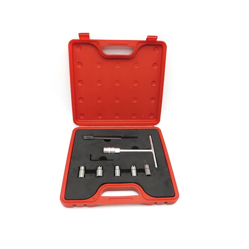 

7pcs/set Diesel Injector Nozzle Seat Cutter Cleaner Tool Set UK Professional Carbon Remover Flat Angled Reamer T Handle Set