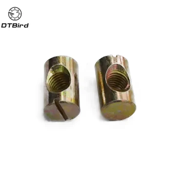 

150p M8X15 Barrel Bolts Cross Dowel Slotted Furniture Nut fittings for Beds Crib Chairs Horizontal hole nut hammer embedded nut