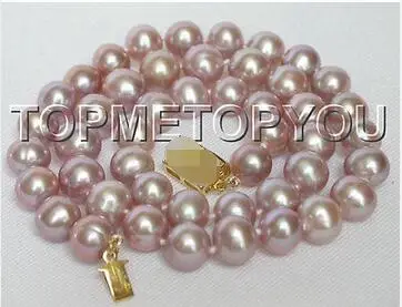 

Free Shipping >> new hot Excellent! Genuine 10mm round purple FW pearls necklace E477