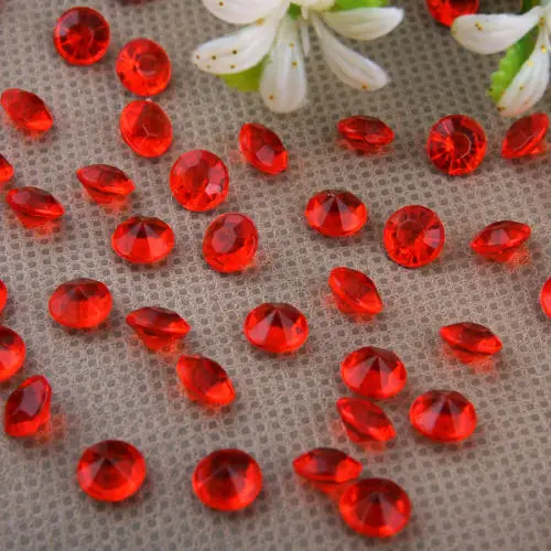 

10000pcs/lot 4.5mm Red Crystals Diamond Acrylic Table Scatter Diamond Confetti For Wedding Bridal Show Decoration