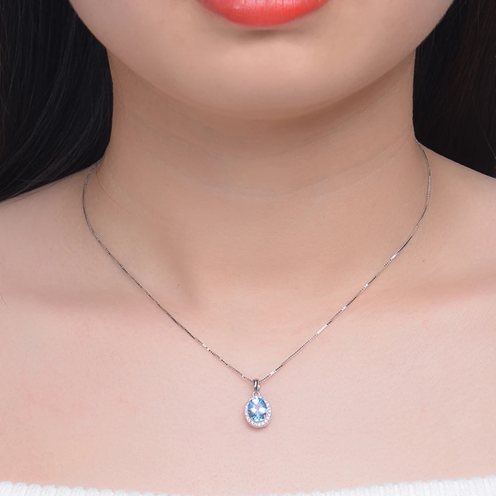 Женский ювелирный комплект из серебра 925 пробы с голубым топазом|jewelry sets|fine