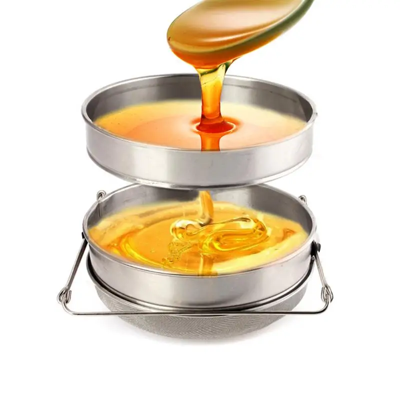 Hwint Double layer Stainless Steel Honey Sieve Filtration Bee Honey
