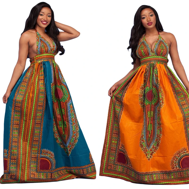 Сексуальное модное платье в африканском стиле женская одежда летняя Дашики Макси платье повседневное платье