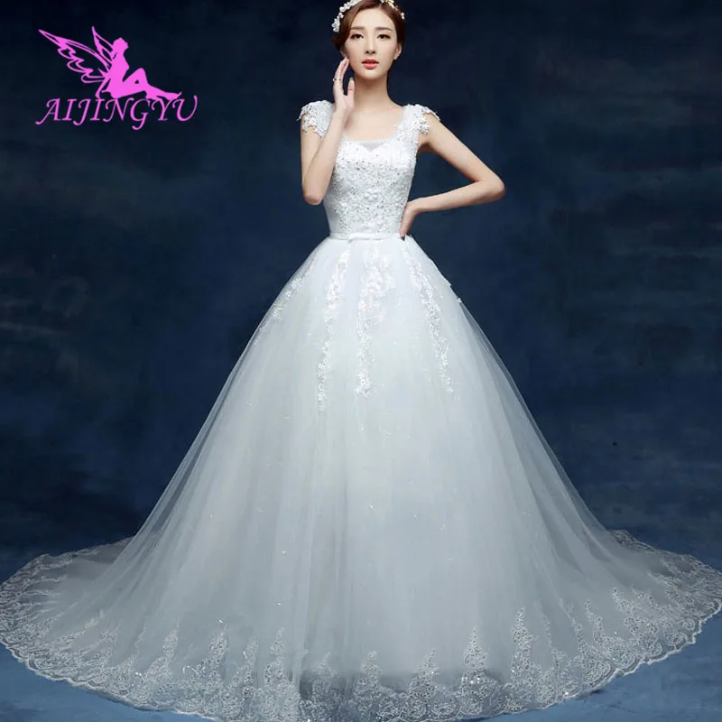 

AIJINGYU 2018 plus size free shipping new hot selling cheap ball gown lace up back formal bride dresses wedding dress WK439