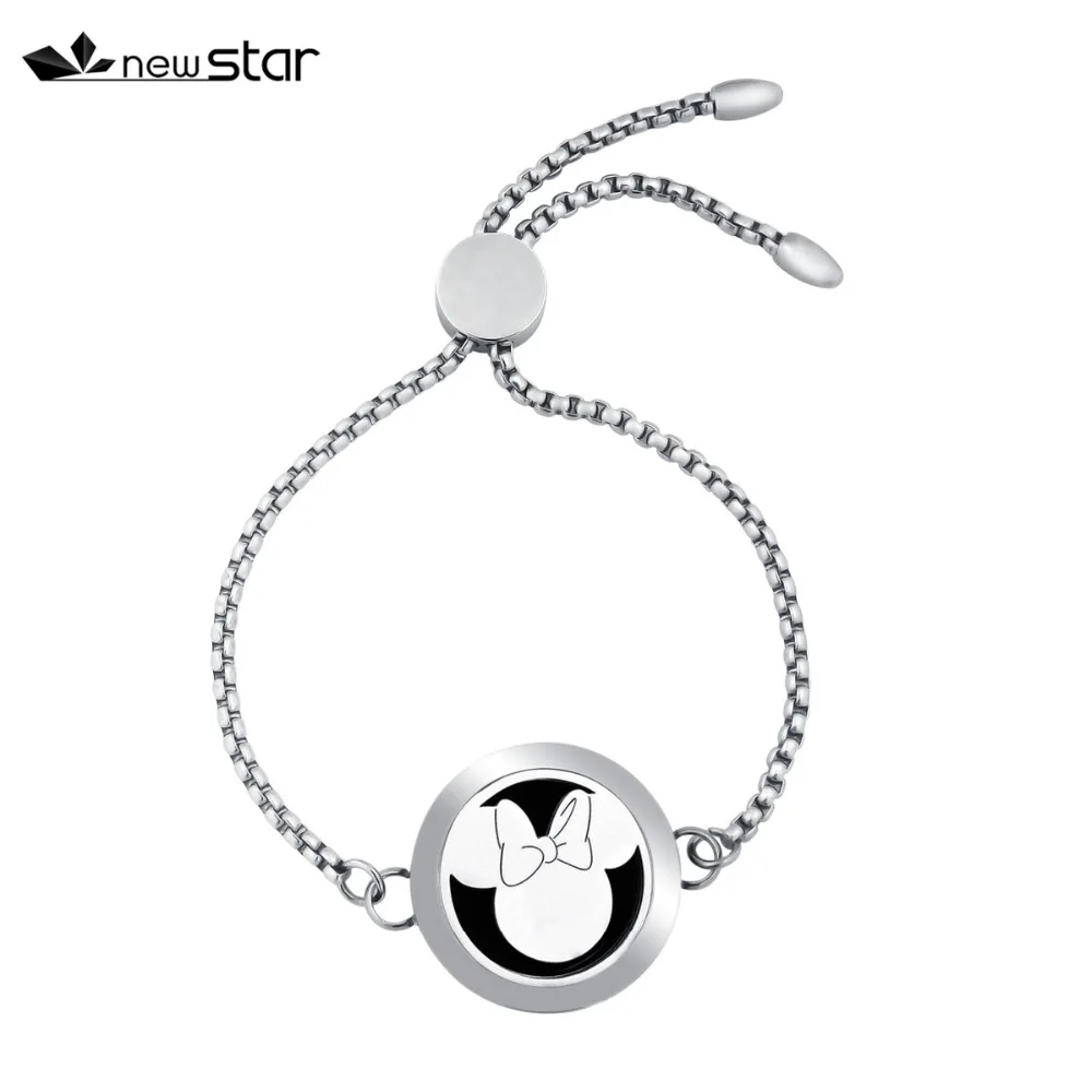 NS-BS423-1 Diffuser Leather Locket Bracelet_