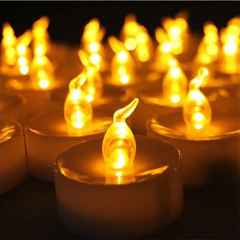 12 шт. холодный белый свечение Votive свеча мини на батарейках работающая от энергии