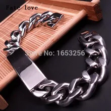 Fate Love 77 г вес высокое качество 316L нержавеющая сталь мужская Байкерская цепочка ID браслет ювелирные изделия 15 мм 9 дюймов