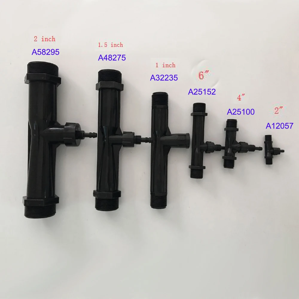 PVDF 1/4, 1/2, 3/4, 1, 1,5, 2 эжектор трубки Вентури для смешивания озона с водой со встроенным антиобратным клапаном потока