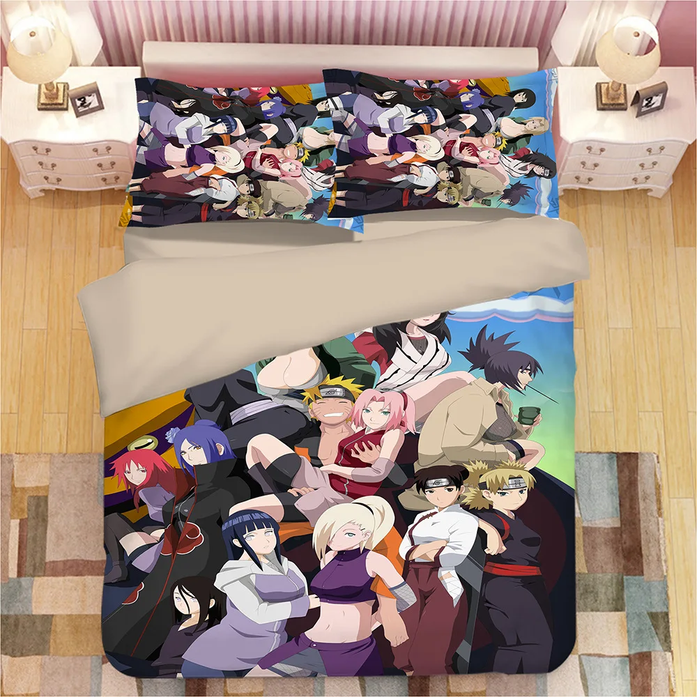 Наруто Аниме 3D комплект постельного белья Uzumaki Наруто Саске пододеяльник наволочки одеяла постельные наборы Хатаке Какаши постельное белье