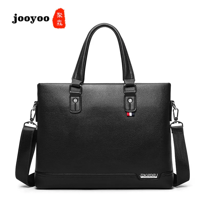 

New Fashion Men's Briefcase Casual Business Style PU Material Leather Simple Fashion Large Capacity Office Bags Jooyoo